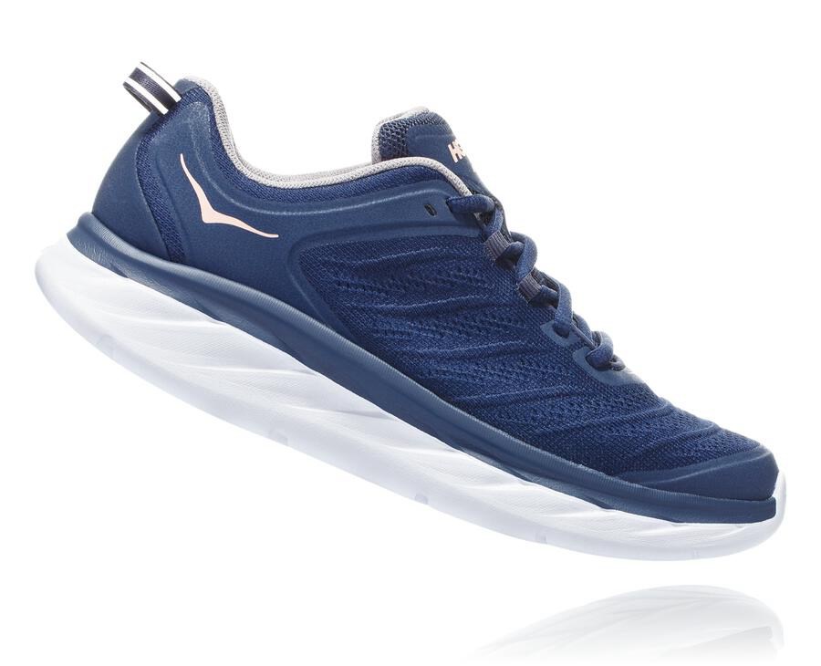 Running Shoes Womens - Hoka One One Akasa - Blue/White - IHATGNL-15